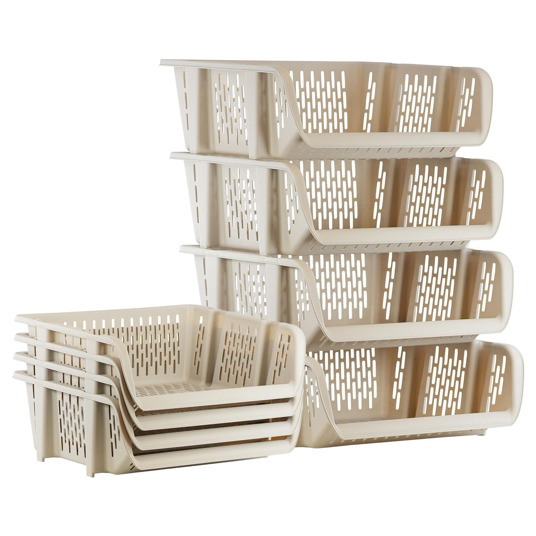 Stackable Interlocking Storage Box Rebrilliant Stackable Storage Baskets Set of 4 - Modular Interlocking ...