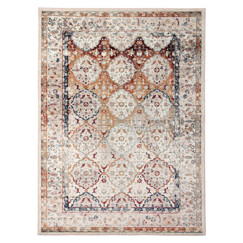 Traditional Low-Pile Durable Performance Persian Area Rug, Rectangle 5'1" x 7'6"