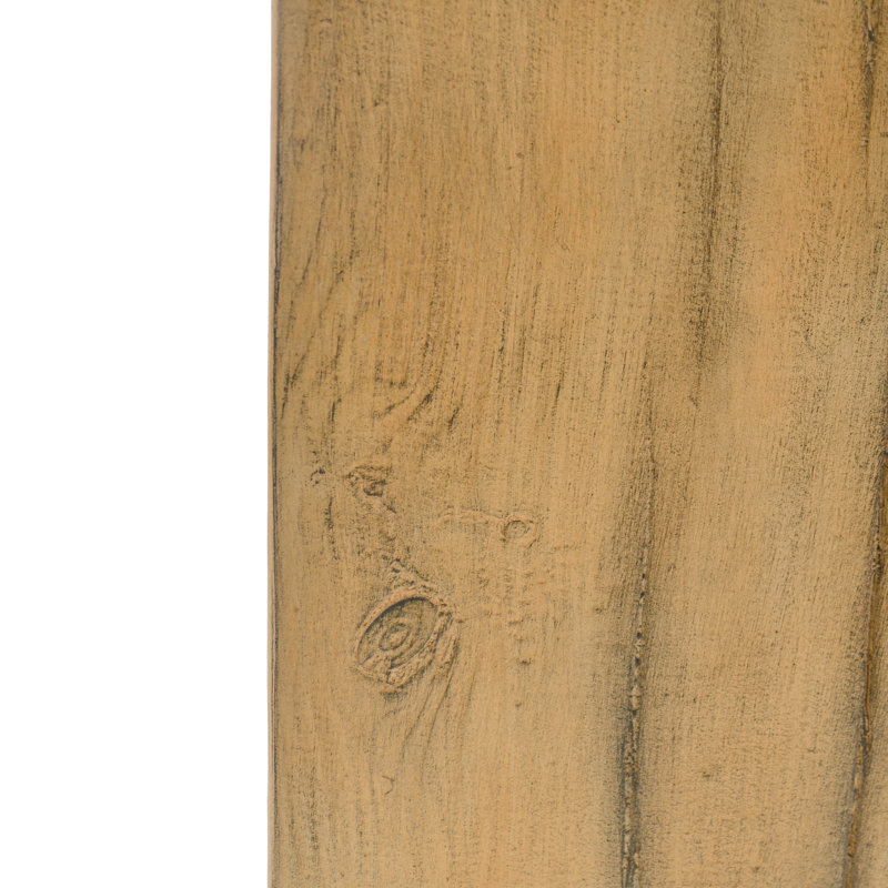 Wood-Look Square-Column Mgo End Table,  H27.75",Wood-Like Distressed Finish, Mix With Different Heights, Indoor Outdoor Use