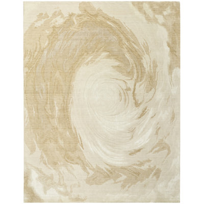 Tapis d'intérieur moderne ivoire Nourison Brushlight 5 pi 3 po x 7 pi 3 po