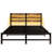Industrial Style Queen Metal Bed Frame, Wooden Headboard, Lights, Functional Shelf, , No Box Spring 'D Rustic Brown Size, Headboard Storage, Bright Lights-1148508637-1148508636
