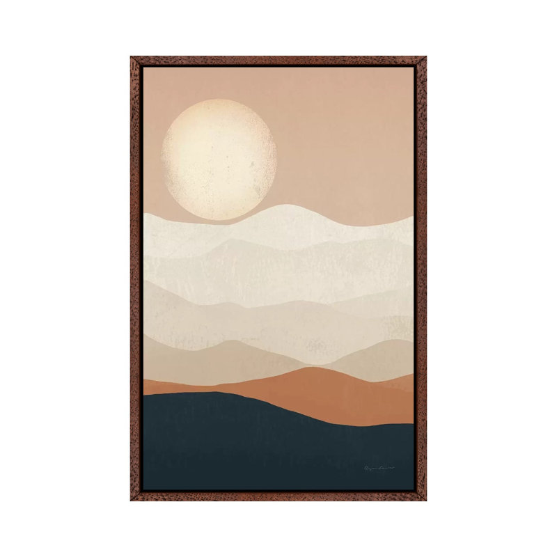 Mojave Mountains And Moon Landscape by Ryan Fowler - Print on Canvas, 101.6cm H x 66.04cm W x 3.81cm D