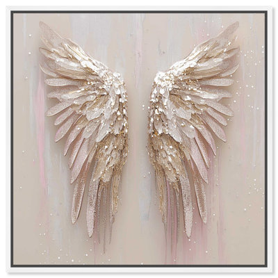 Soft Golden Wings Christian Decor Canvas Print by Art Remedy