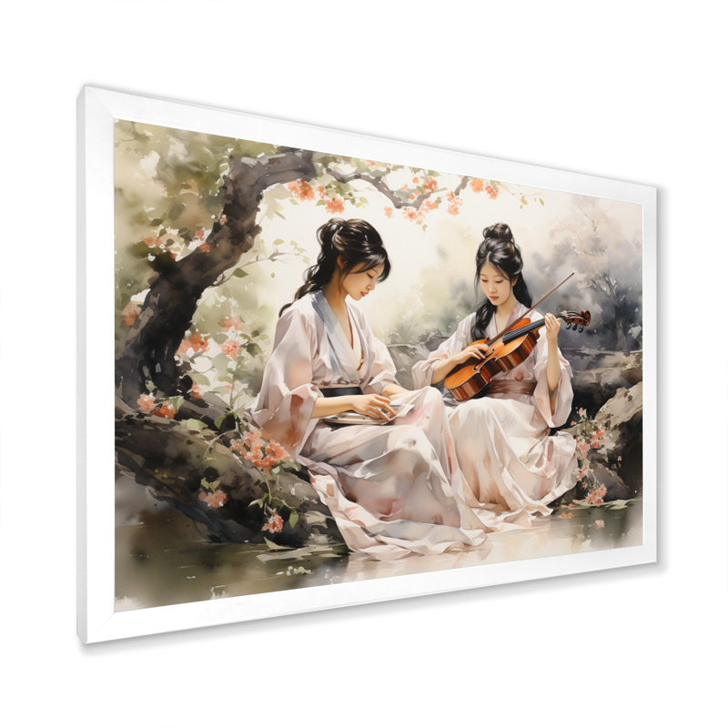 «China Art Jasmine Tea» - impression, Cadre simple blanc, H 12 po x l 20 po x P 1 po