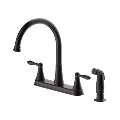 Nita Contour High-Arc Dual Handle Kitchen/Bar Faucet with Pull-Out Side Sprayer - Oil Rubbed Bronze