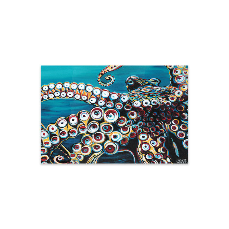«Wild Octopus I» par Carolee Vitaletti - impression non encadrée, H 16 po x l 24 po x P 0,25 po