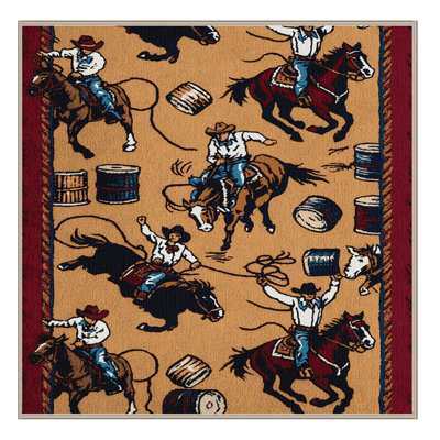 Washable Rodeo Sports Area Rug