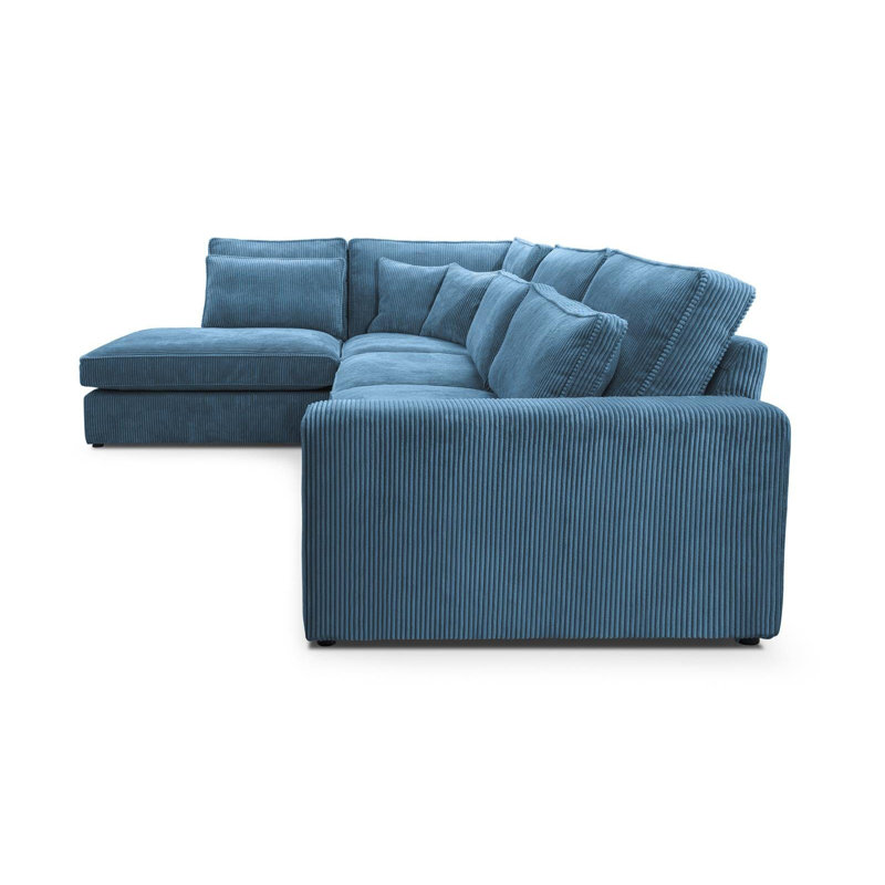 Rahshad 6 Seater Sofa & Chaise, Left Hand Facing, Blue