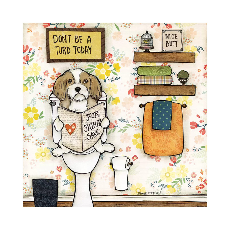 « Turd Today » par Jamie Morath-impression, H 18 po x l 18 po x 1,5 po, Pas de tapis, Toile tendue