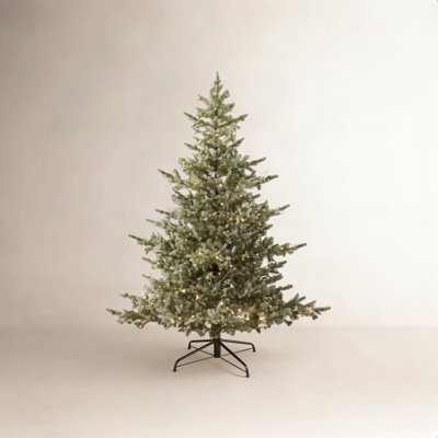 Blue 7.5' Pre-Lit Spruce Christmas Tree