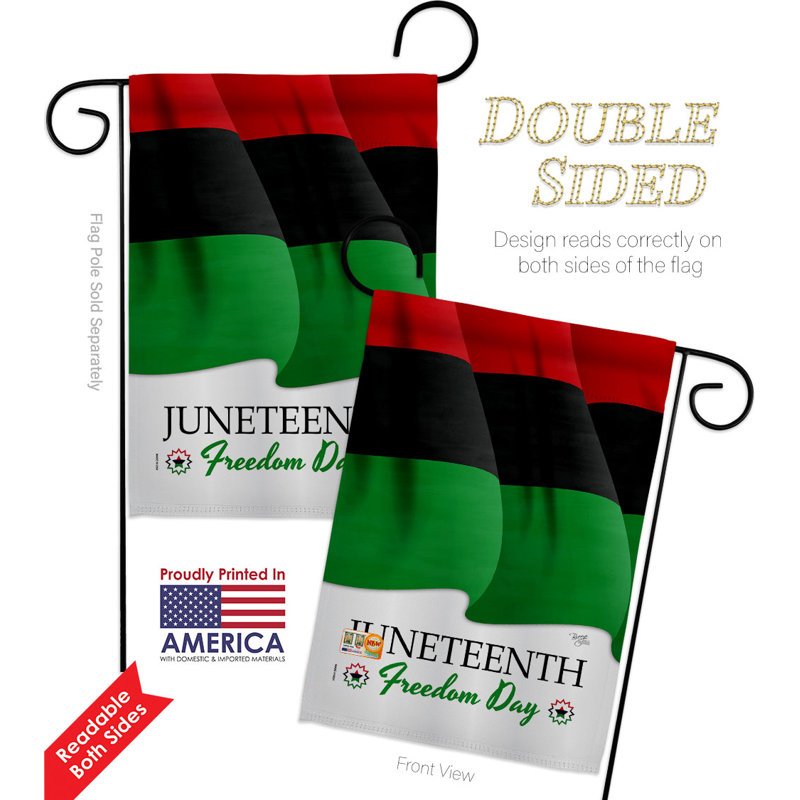Drapeau de jardin en polyester 19 x 13 po Juneteenth Freedom Day