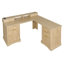 Bureau en L 59 po cannelé moderne avec station de charge et armoire de rangement - bureau d'ordinateur personnel avec support pour moniteur (sans la chaise)-748332052