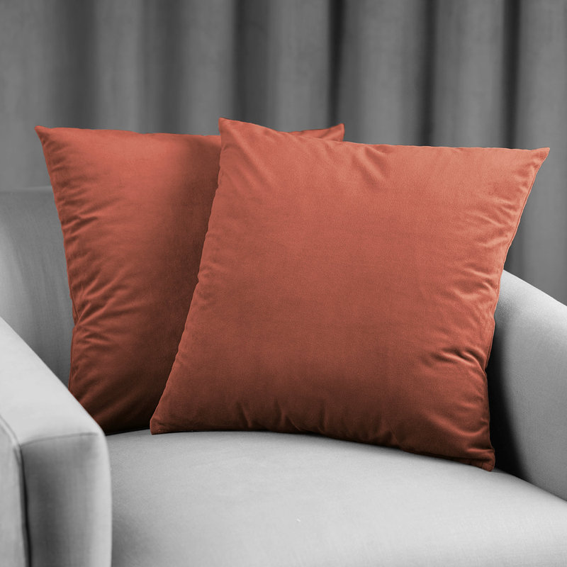 Signature Velvet Throw Pillow Covers - Decorative Pillow Covers, Crimson Rust