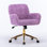 Chaise de bureau, chaise de bureau en poils de lapin artificiel avec base en métal, chaise de bureau pivotante réglable, chaise de coiffeuse