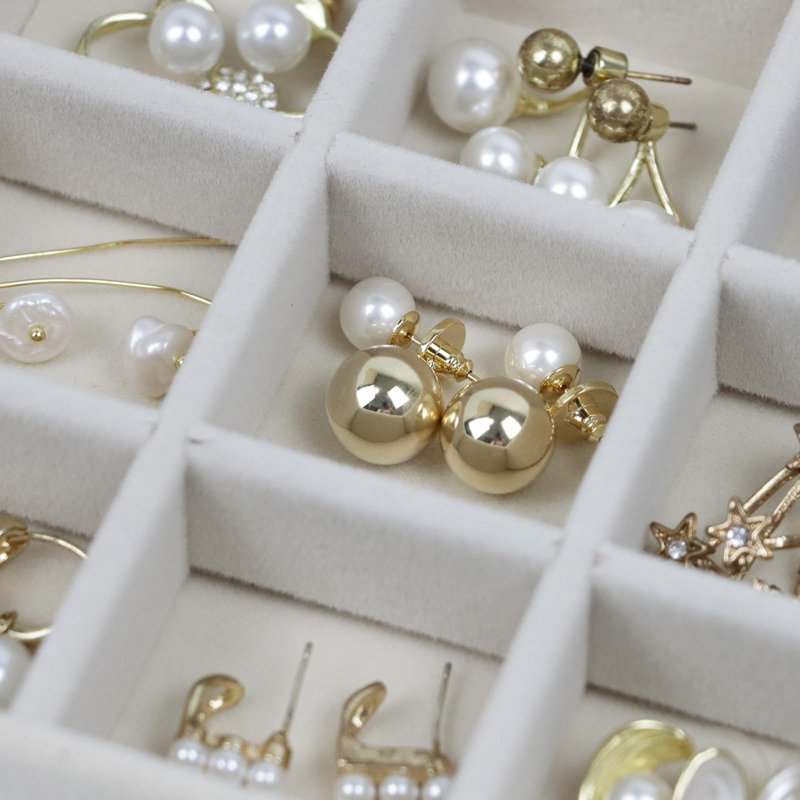 Ensemble de 8 plateaux de rangement pour bijoux empilables avec 1 couvercle et boîte à bijoux réglable