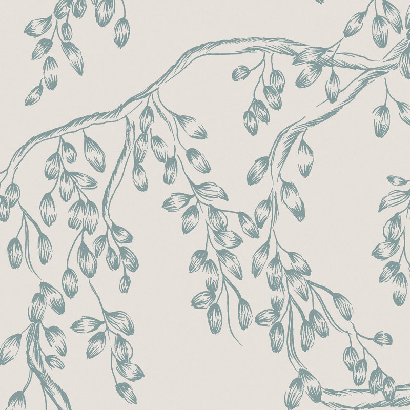 Laura Ashley Rainham Willow Newport Blue Wallpaper, Blue