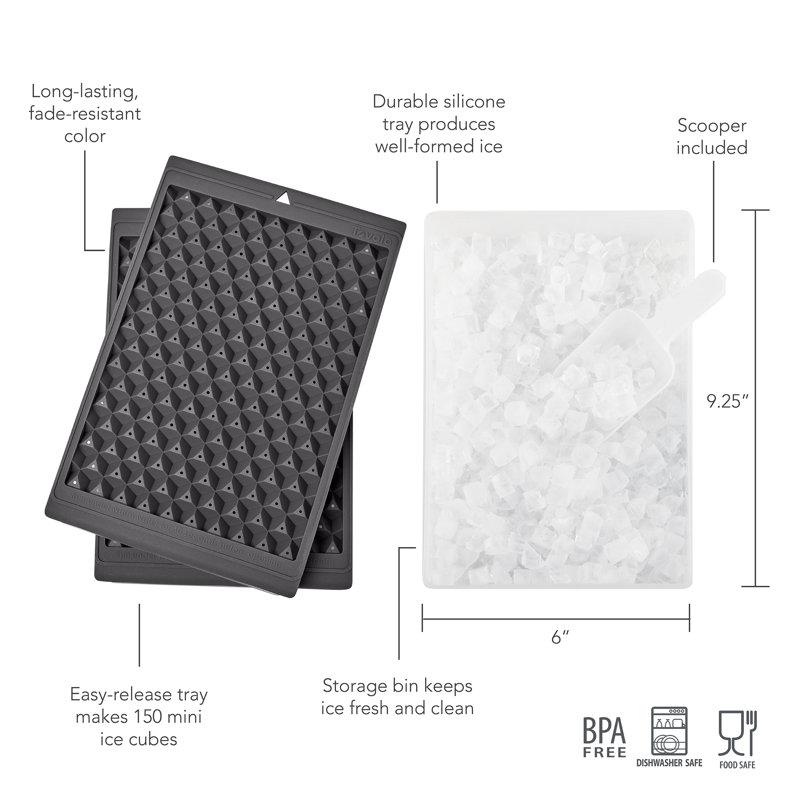Tovolo Mini Ice Tray - Twist & Release with Storage Bin and Ice Scoop