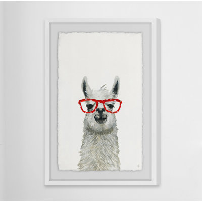 Harland 'Red Trendy Llama' Framed Print