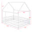 House Floor Bed with Roof Frame and Safety Guardrails-129168708