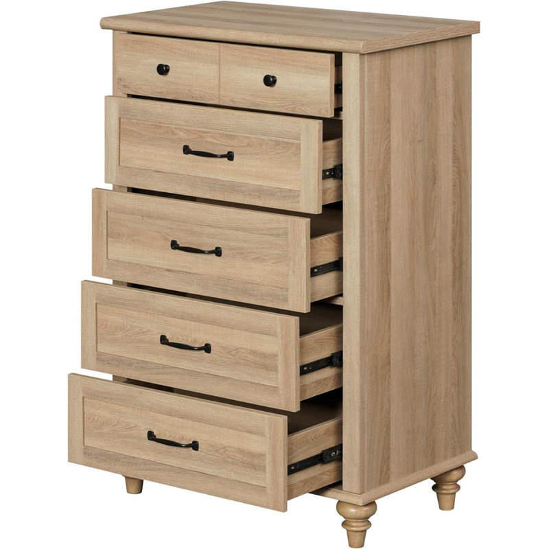 Commode 5 tiroirs Alance, Chêne