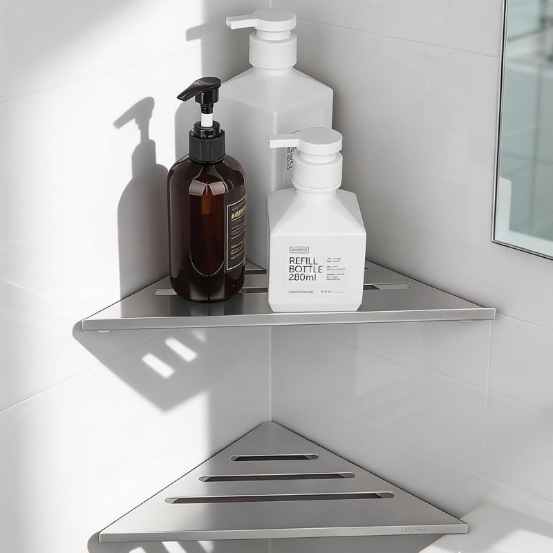 Stainless Steel Drill / Screw Bathroom Shelves