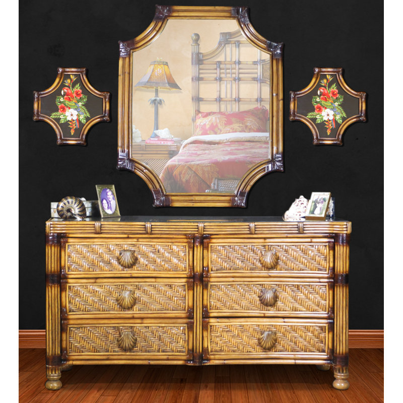Commode double 6 tiroirs avec miroir Halverson
