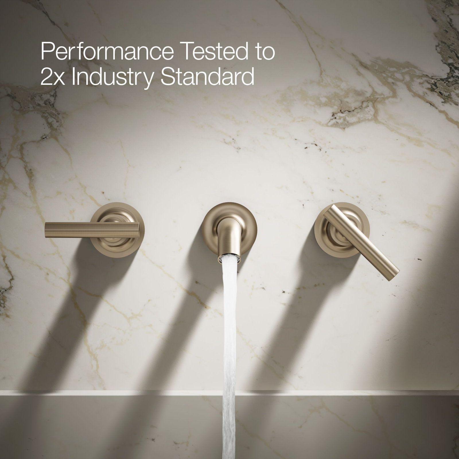 Purist Wall-Mounted Bathroom Faucet, Vibrant Brushed Bronze, Lever Handle