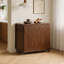 Fully Assembled Solid Wood Folding Dining Table With 4 Chairs, Walnut Finish, 2 Drawers And Casters-392044244