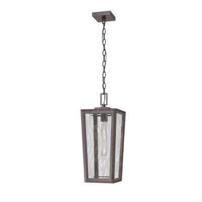 Madison 8" 1-Light Bronze Coastal Outdoor Pendant With Water Glass