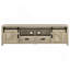 Distressed Pine 2-Door TV Stand With Sliding Doors And Spacious Drawers For Rustic Charm And Modern Functionality-1136568673