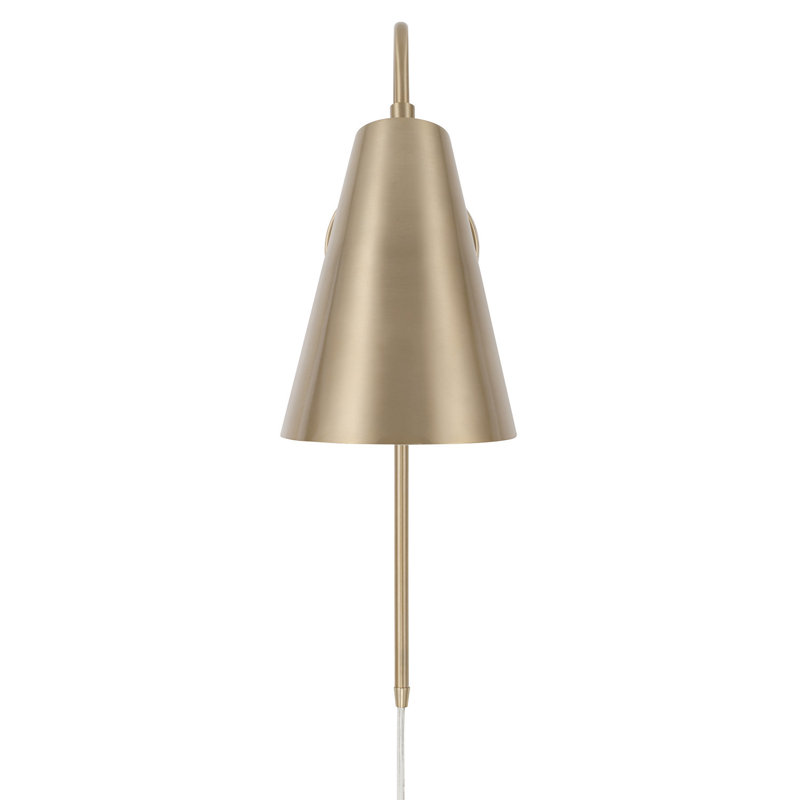 12.75" H x 6.75" W 1-Light Modern Swing Arm Sconce in Matte Brass with Painted White Interior