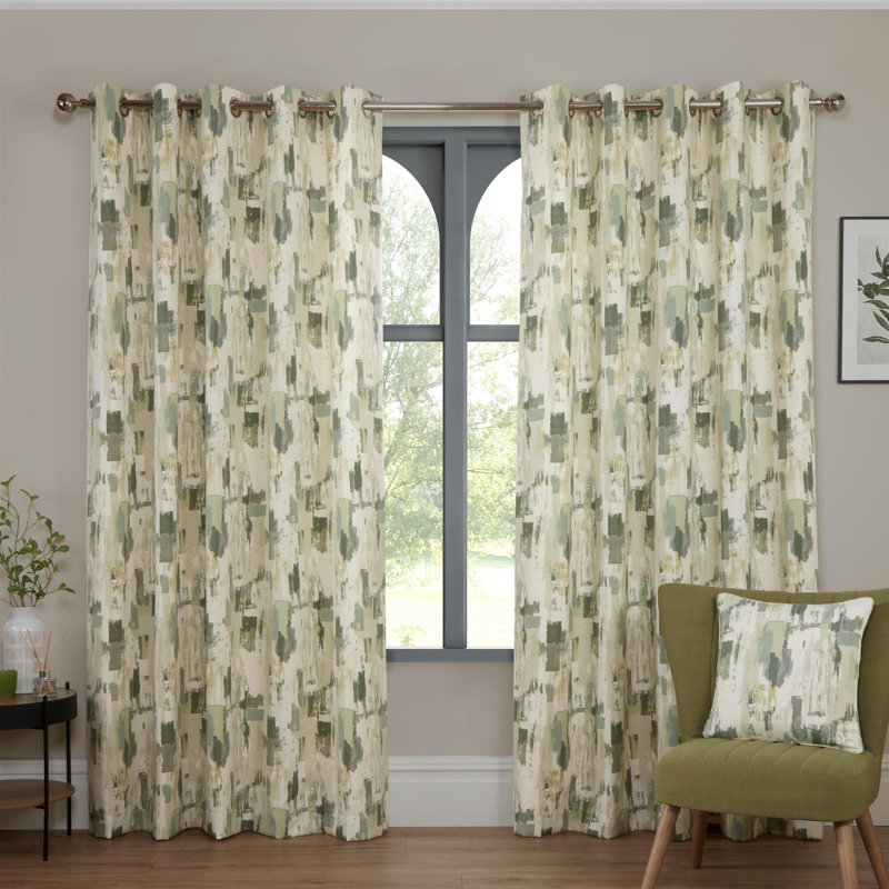 Cotton Blend Room Darkening Curtain Panel Pair, 66x90", Fennel