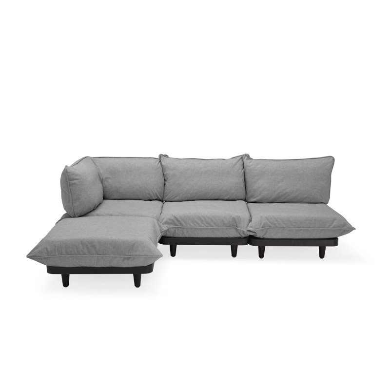 Paletti Outdoor Patio Modular Corner Seat, Olefin Rock Gray