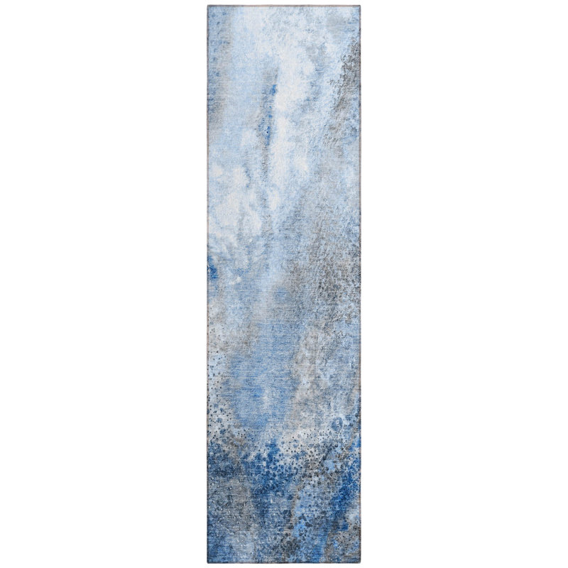 Tapis de couloir d'extérieur 8 po ivoire et gris
