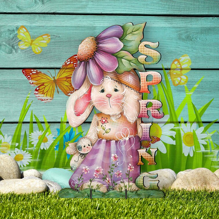 Easter Decor - Easter Decoration Easter Bunny - Freestanding Easter Decor  For Front Porch