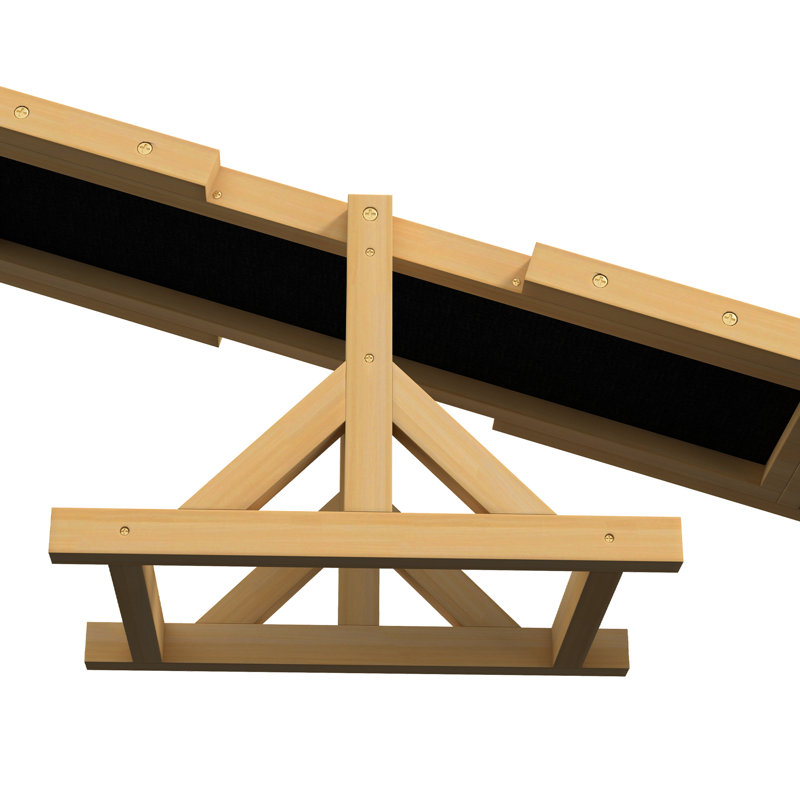 Balançoire à bascule jaune agile pour chien, en bois, de 71 po de longueur x 12 po de largeur