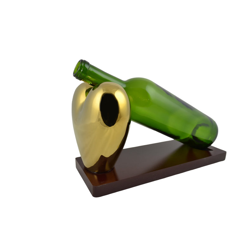 11" Polished Gold Heart bottle Holder