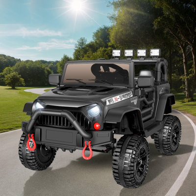 12 Volt Ride On Toys With Remote ControlElectric Ride on Truck Car for Kids Bluetooth Music, LED LightsSpring Suspension3 Speed