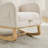 Lace Boucle Upholstered Rocking Chair with Retractable Footrest
