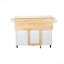 Mobile Kitehcn Island With Extensible Rubber Wood Table Top-1519347789