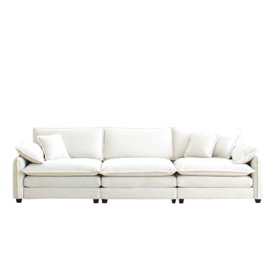 Canapé modulaire Mid-Century 3 places avec coussins