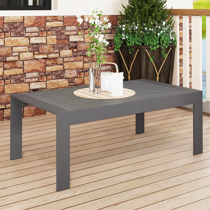 Table basse d'extérieur en aluminium toutes saisons, Gris