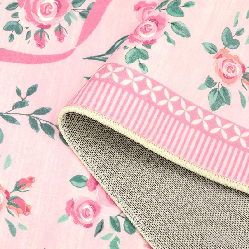 Tapis de salle à manger Bowknot, Pink, Rectangle 8' x 10'