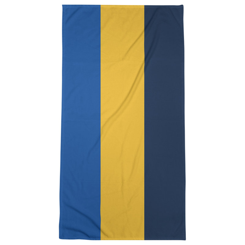 Lightweight Bath Towel, Royal Blue/Gold/Navy Blue, Microfiber
