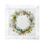 Serviette de table en satin de coton à couronne de fleurs-122609848