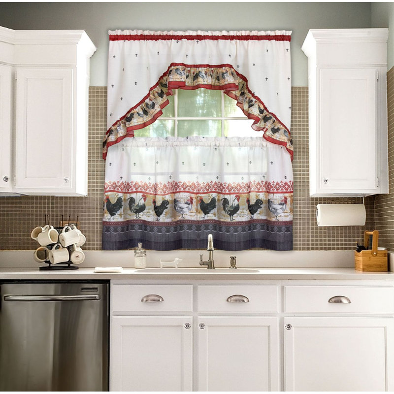 Tejeda Swag Kitchen Curtain, 57" W x 36" L