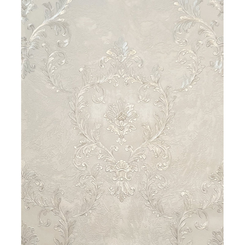 Zara 10.05m x 53cm Textured Glitter Wallpaper Roll, Pearl