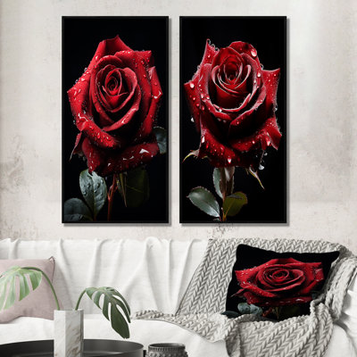 «Red Black Rose Elegance» - 2 pièces sur