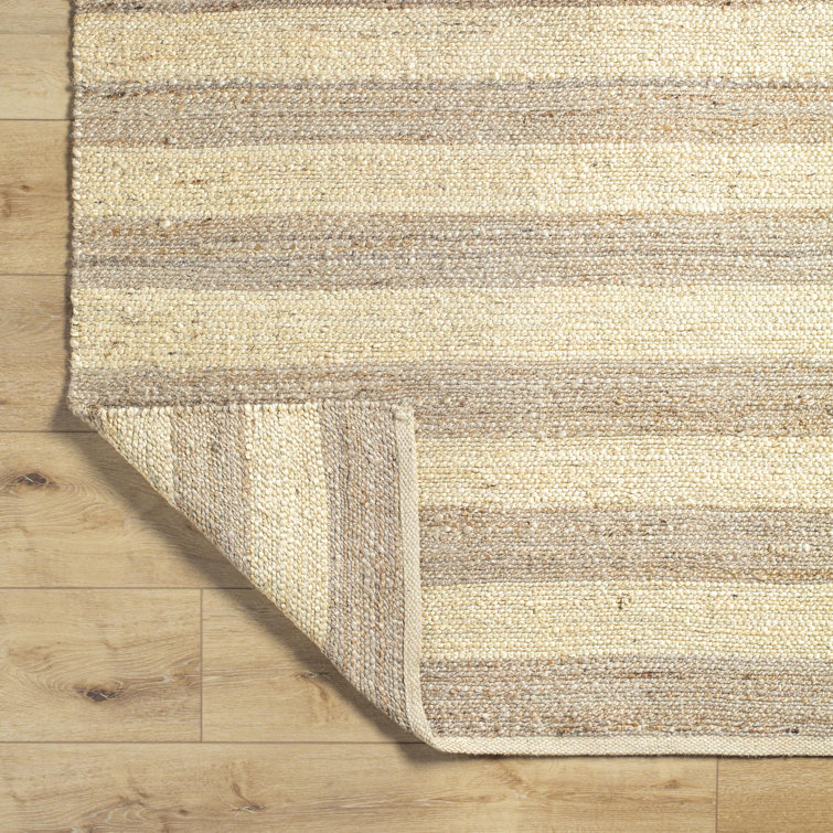 Asmar Striped Handmade Flatweave Natural Fibers Area Rug in Beige/Brown