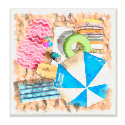 Stupell Industries Tropical Summer Beach Lounge Towel Um By Alonzo Saunders 908 In Unframed